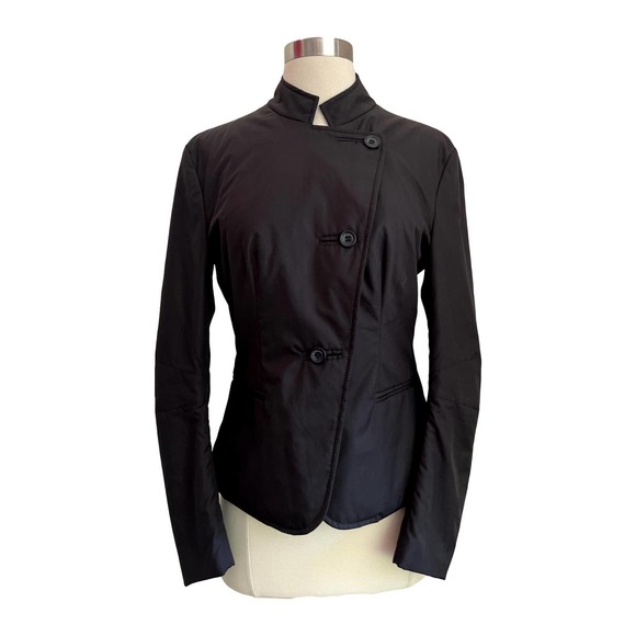 Armani Collezioni Black Asymmetric Close Blazer Jacket Italian Size 40 US 4 EUC - Picture 9 of 9